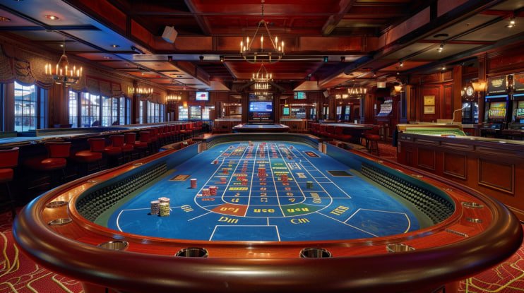 Pemain kasino menikmati permainan roulette live interaktif dengan dealer asli