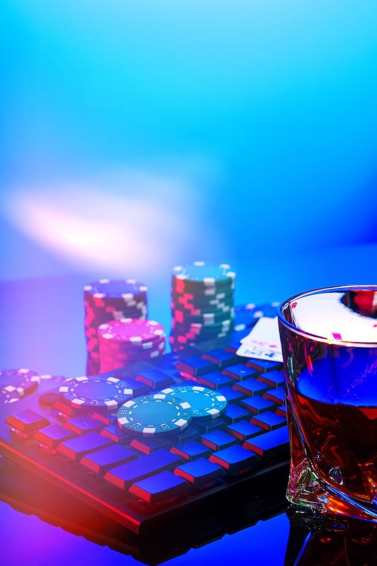 Mesin slot berwarna-warni dengan fitur putaran bonus dan jackpot